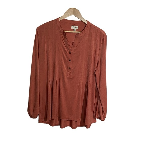 Wonderly 3/4 Sleeve Pumpkin Peasant‎ Top - Picture 2 of 6